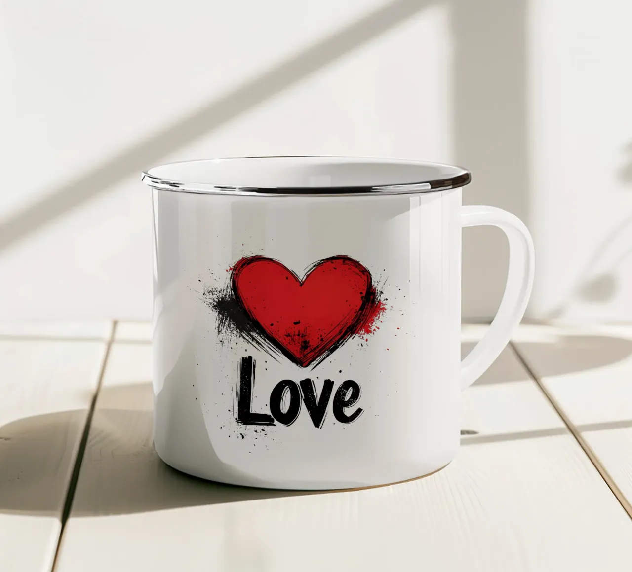 Cuore d'amore rosso dinamico tazza in smalto da Autofocus