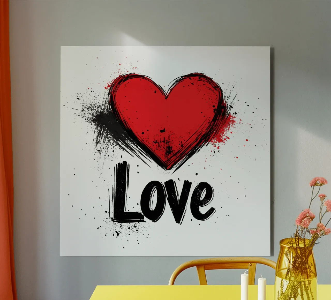 Cuore d'amore rosso dinamico alluminio dibond da Autofocus