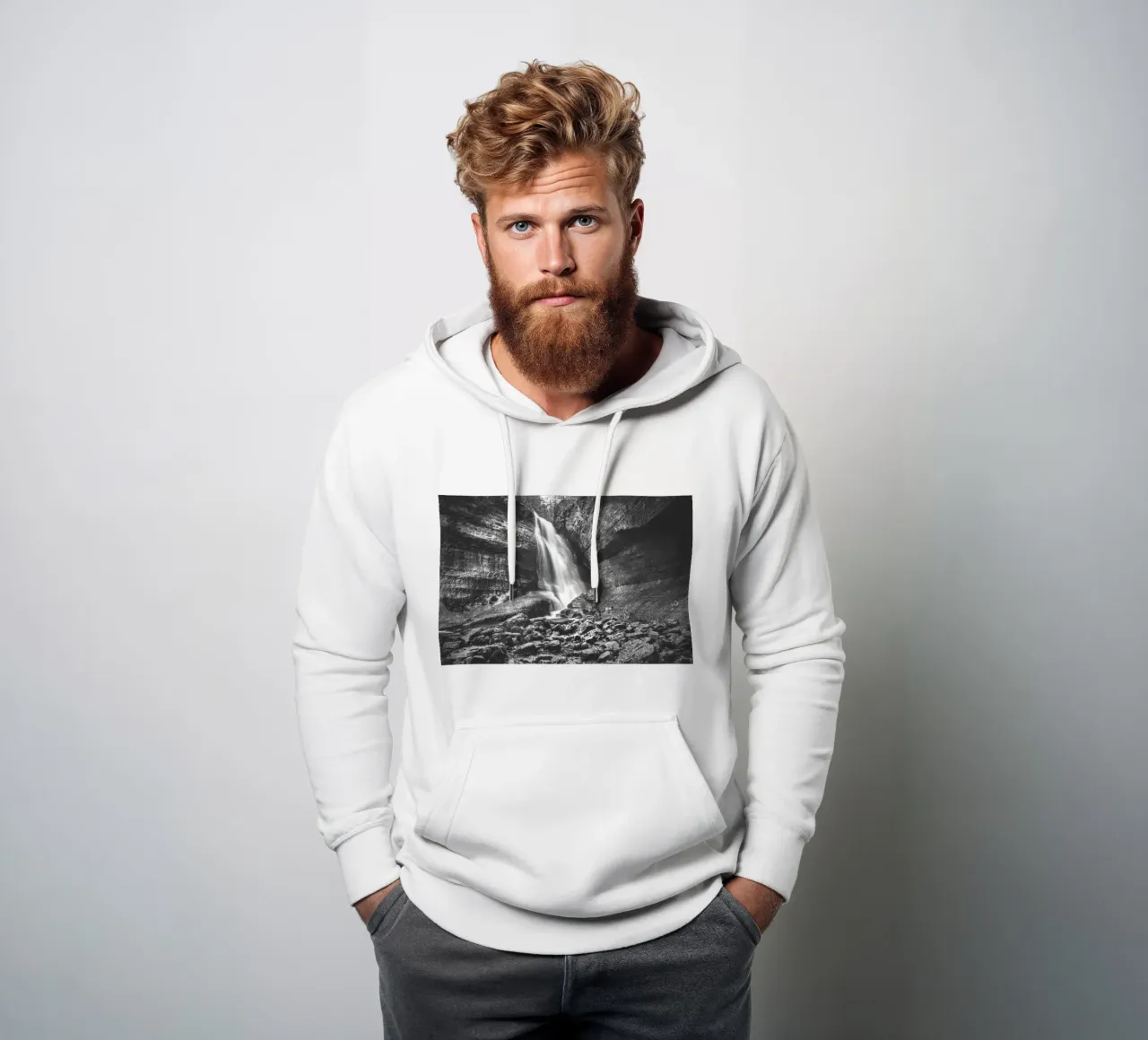 Cascate dei Minatori Mono felpa con cappuccio da Dave Hare Photography