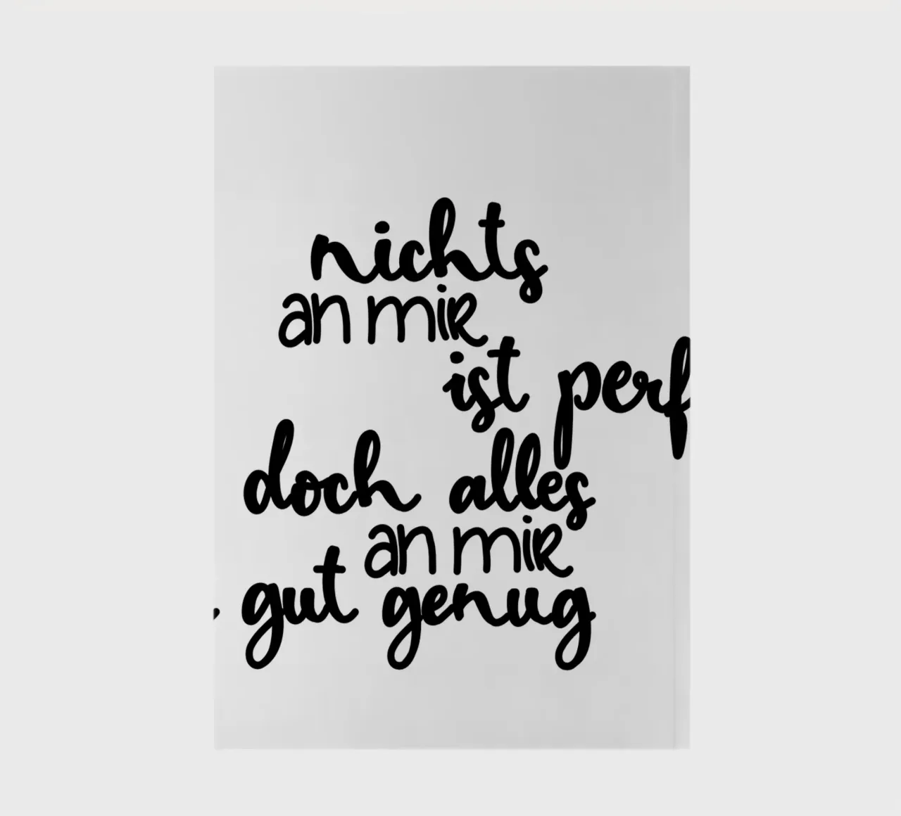 Perfekt unperfekt notebook by Letters of Love