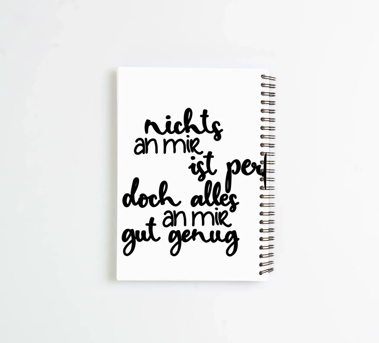 Perfekt unperfekt spiral notebook by Letters of Love