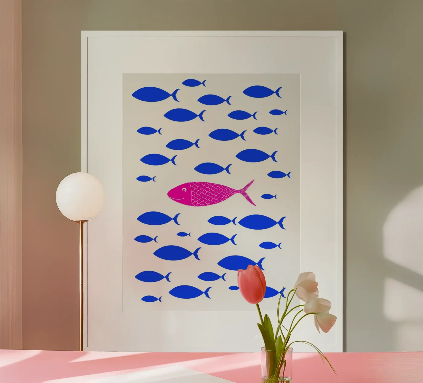 pink fish poster da by elle arts moments