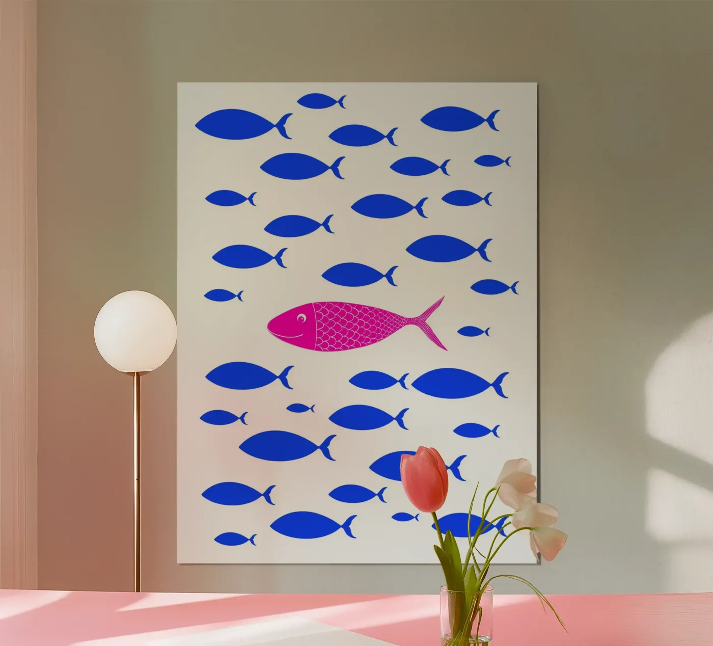 pink fish poster da by elle arts moments