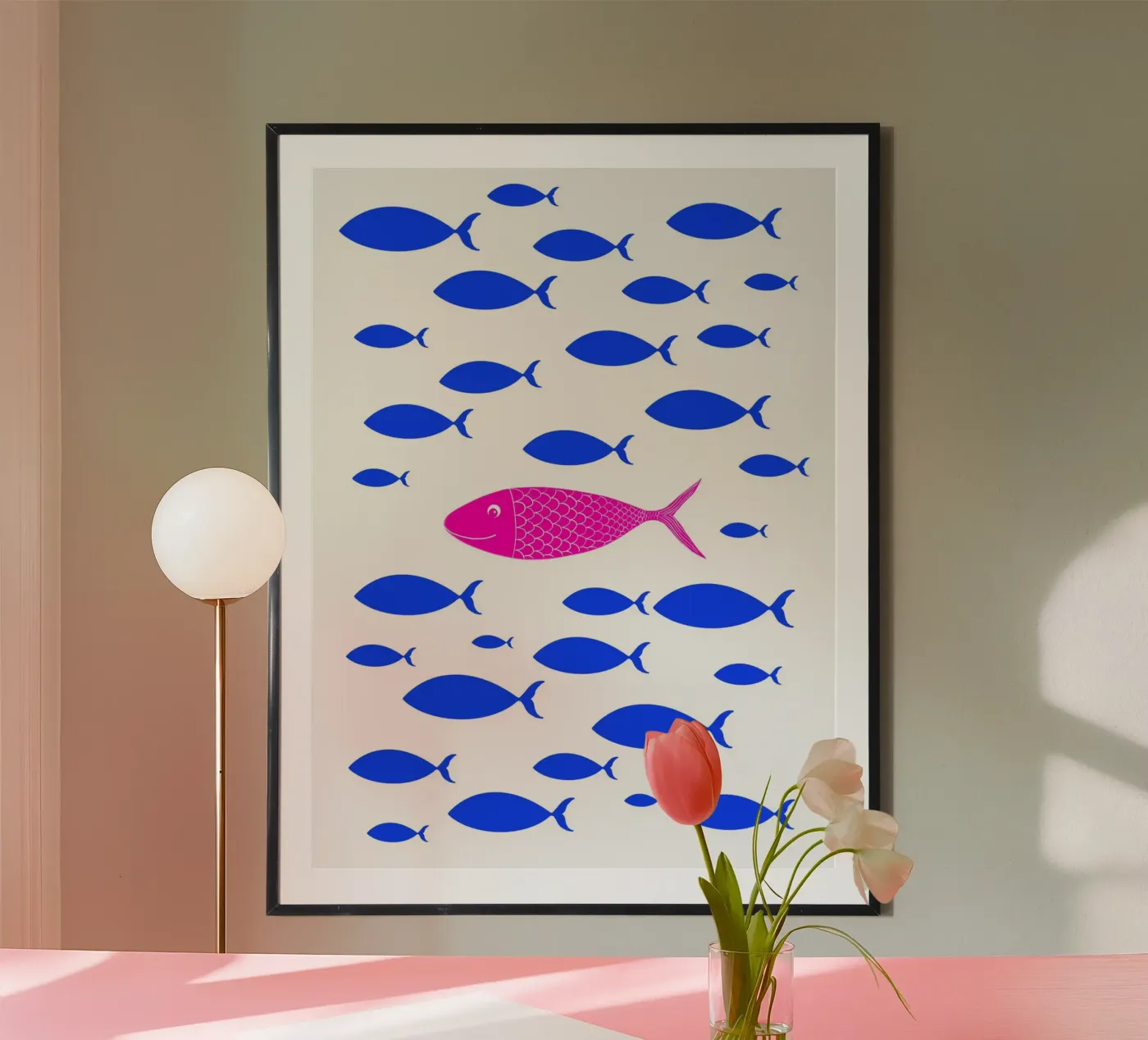 pink fish poster da by elle arts moments