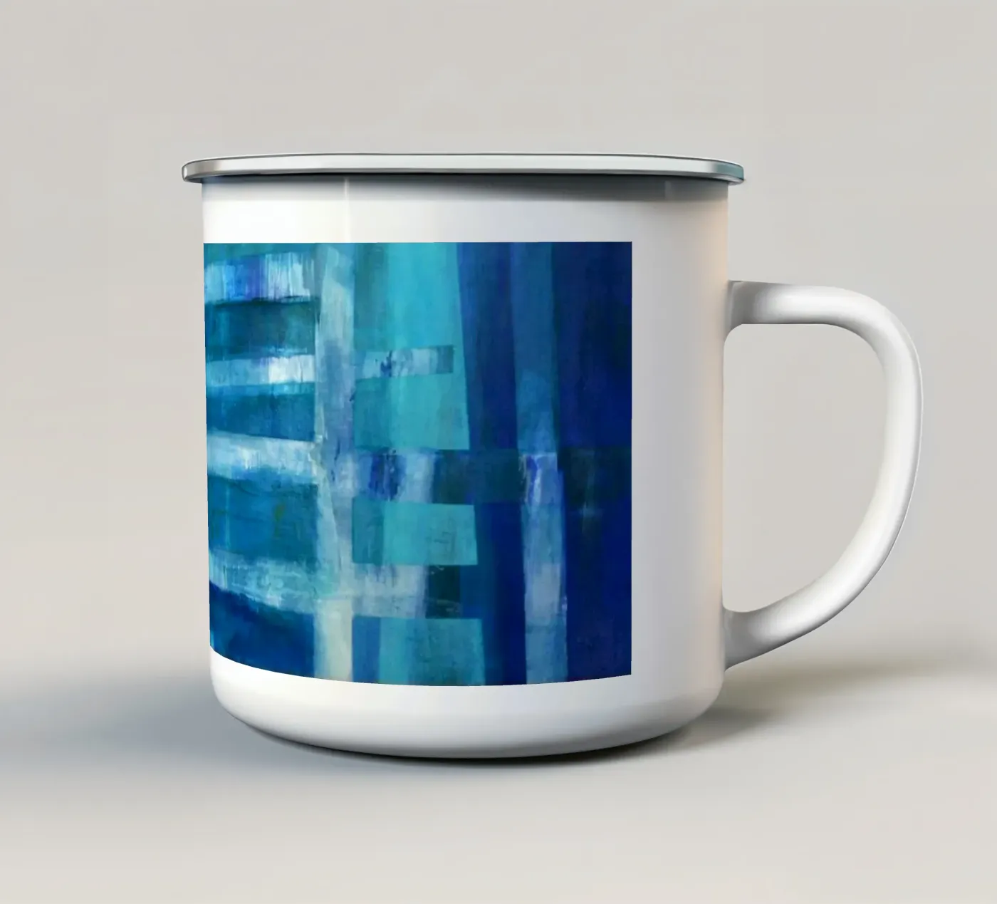 Perspective enamel mug by Anita Gewald