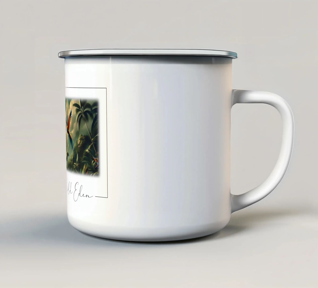 UCCELLO DEL PARADISO tazza in smalto da RUBIANT ART