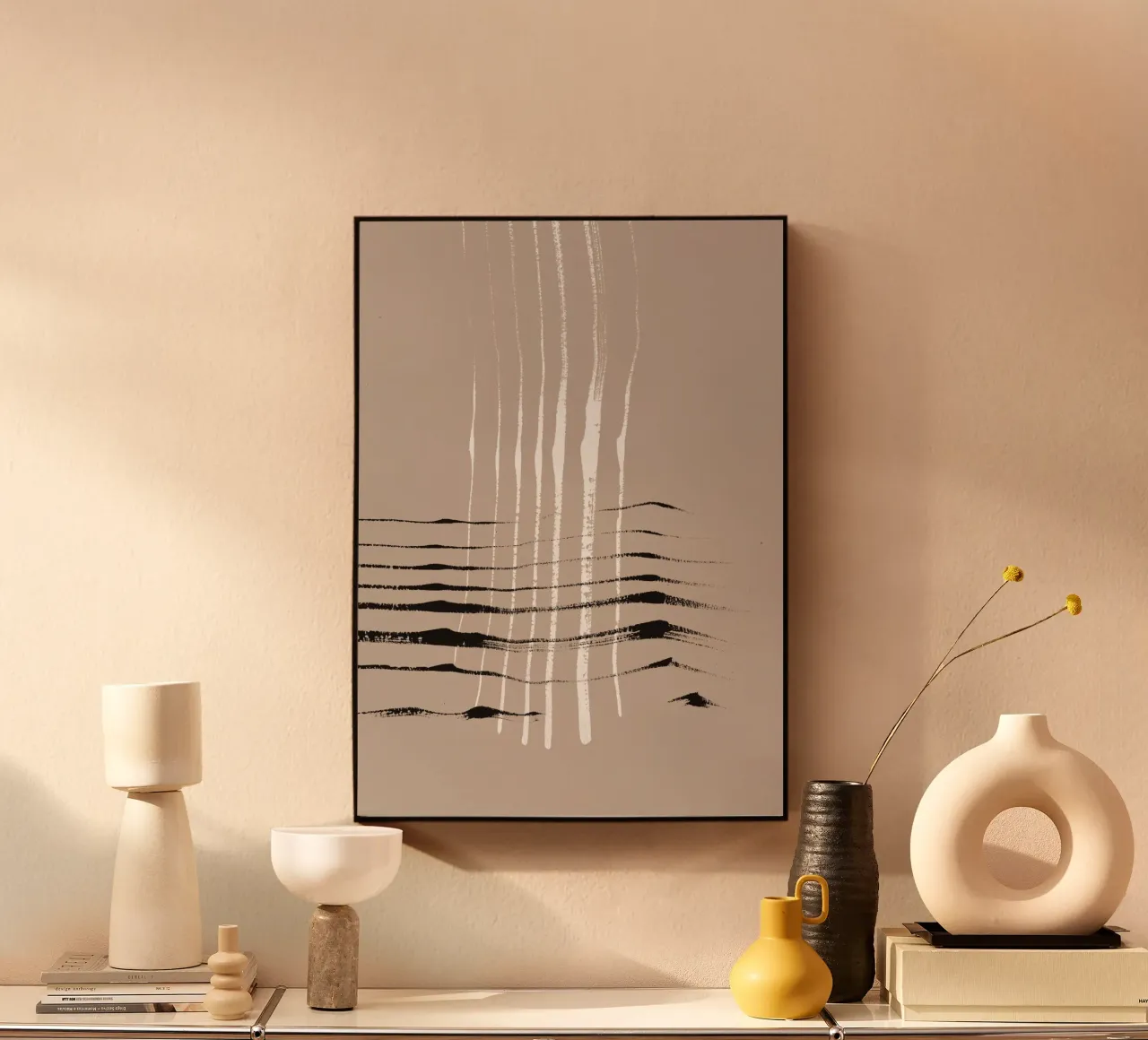 Strokes 12 | Black, White & Neutral Brush Stroke Abstract alluminio dibond da sabidussi