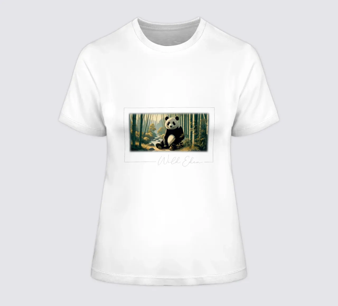 PANDA women's fitted t-shirt by RUBIANT ART