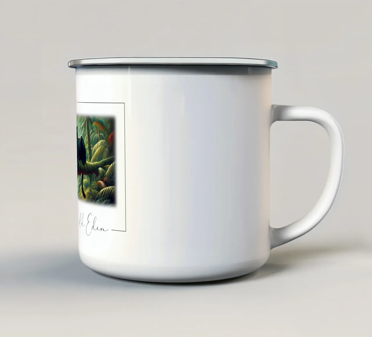 PANTHERE NOIRE tazza in smalto da RUBIANT ART