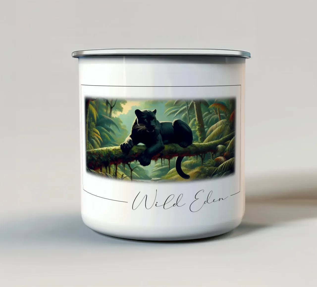 PANTHERE NOIRE tazza in smalto da RUBIANT ART
