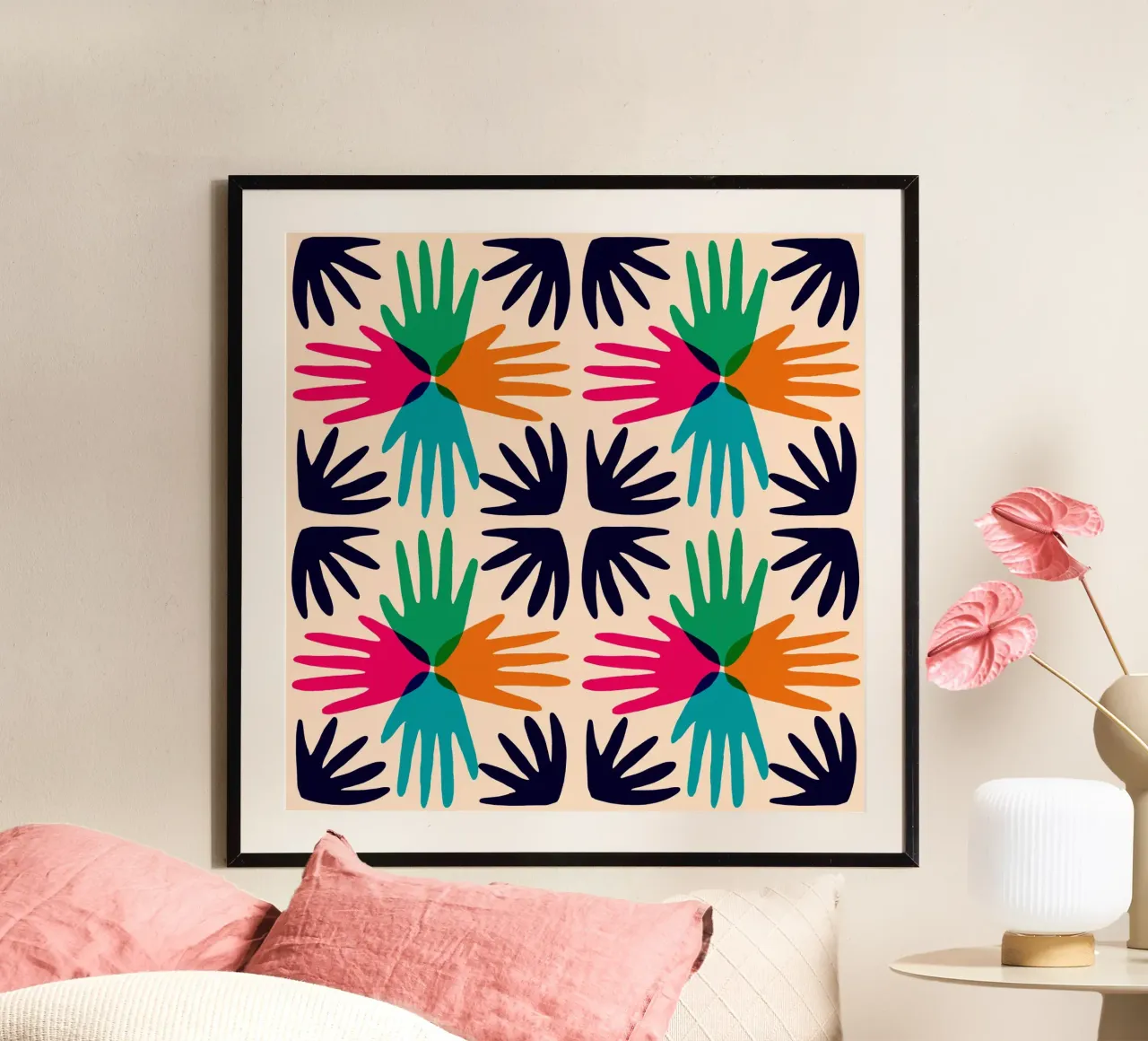 Hands abstract tile poster da Studio Fiamma
