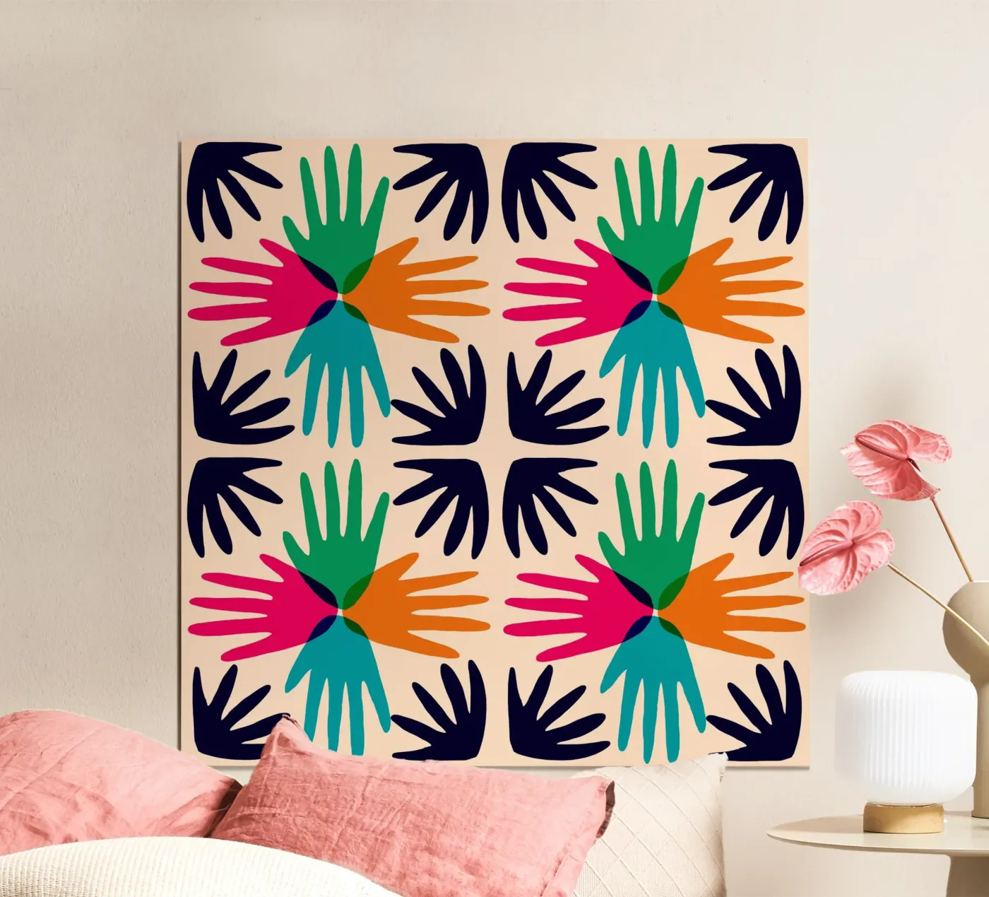 Hands abstract tile poster da Studio Fiamma