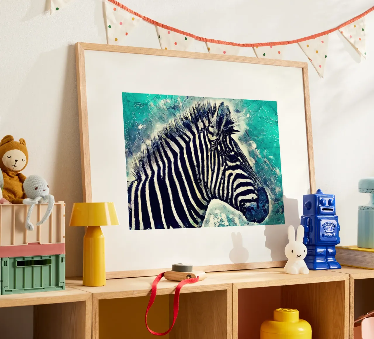 Zebra Tier Kunst Poster von Justyna Jaszke JBJart