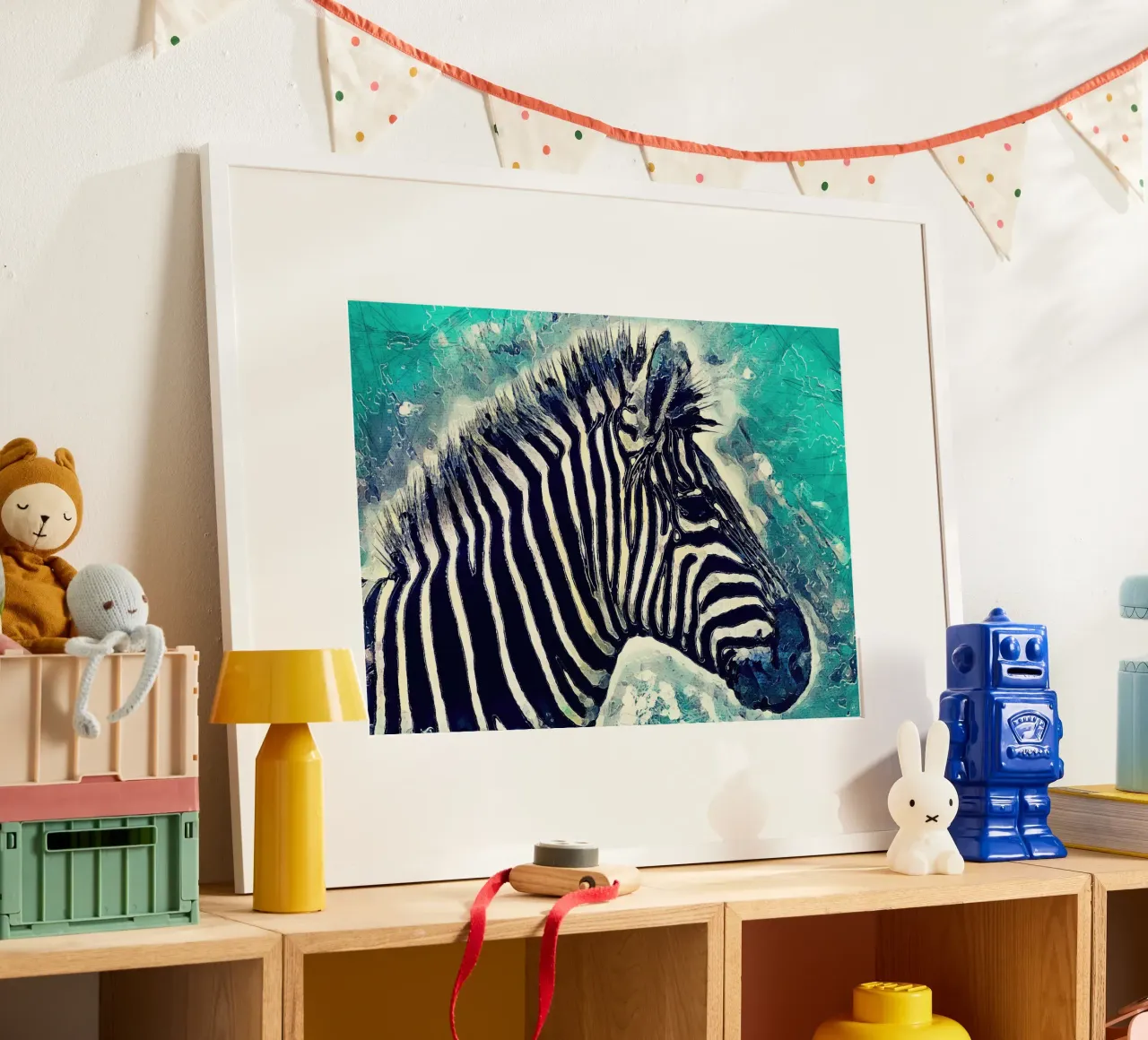 Zebra Tier Kunst Poster von Justyna Jaszke JBJart