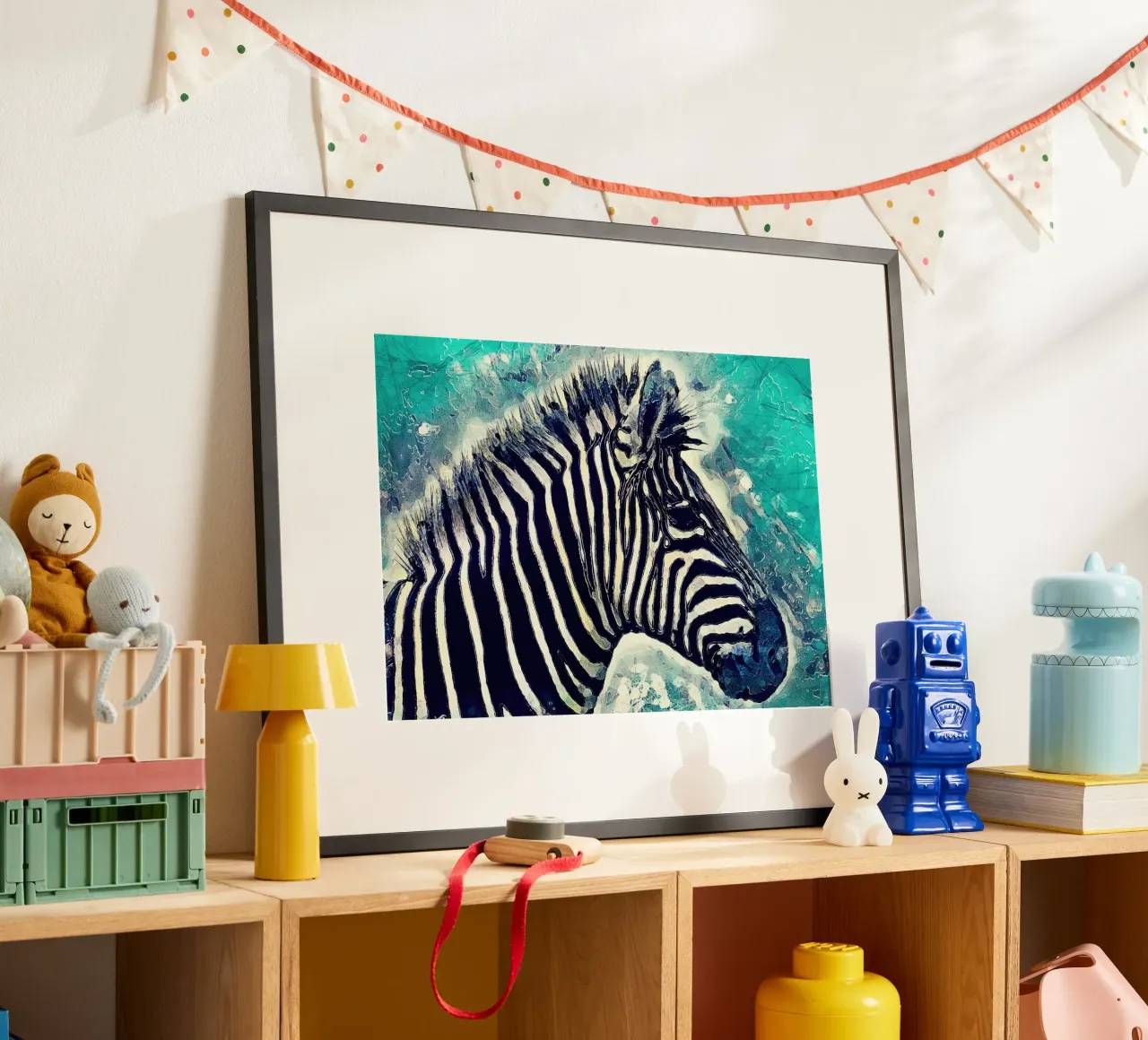 Zebra Tier Kunst Poster von Justyna Jaszke JBJart