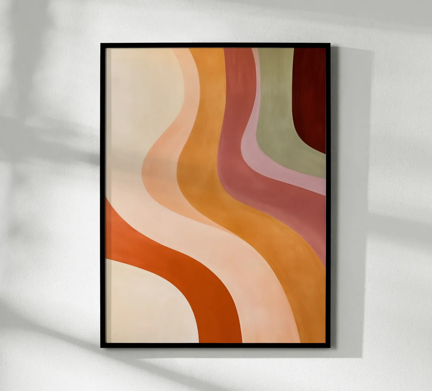 Warm Sunset Wavy Layers poster da Nadjaa