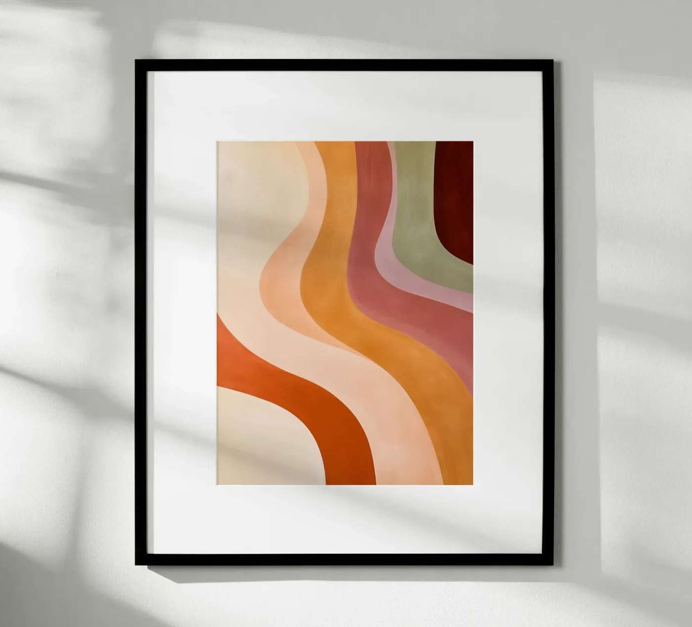 Warm Sunset Wavy Layers poster da Nadjaa
