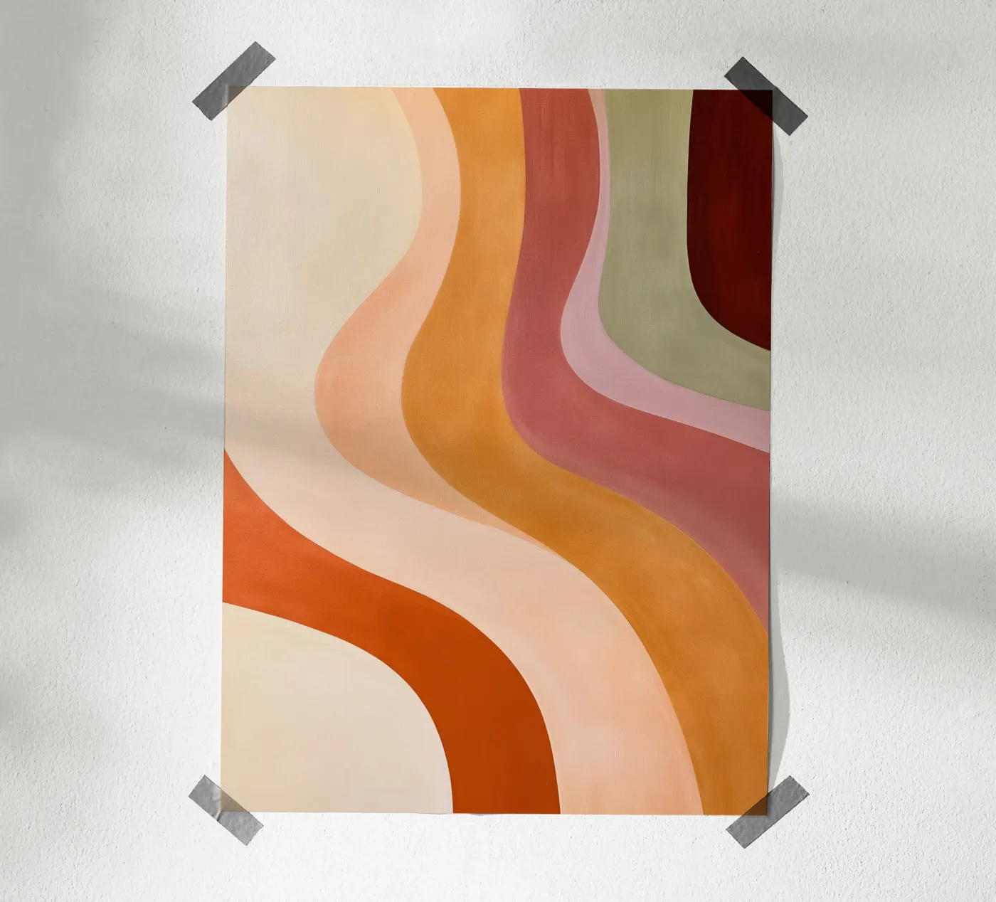 Warm Sunset Wavy Layers poster da Nadjaa