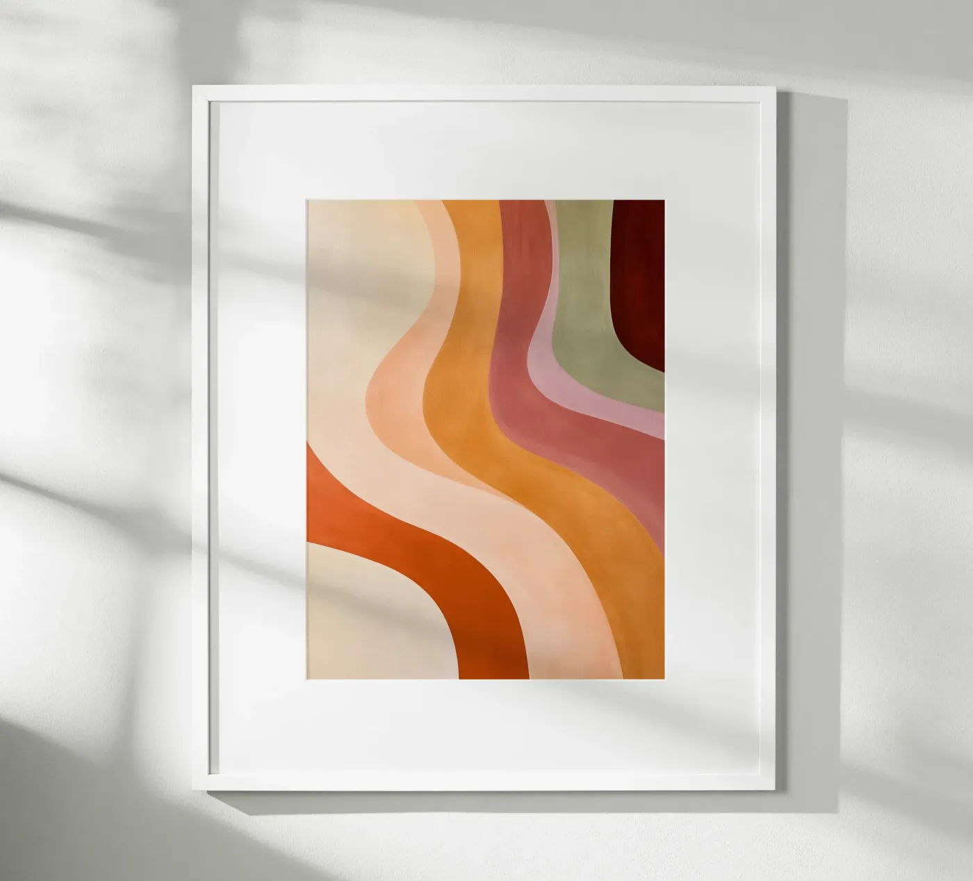Warm Sunset Wavy Layers poster da Nadjaa