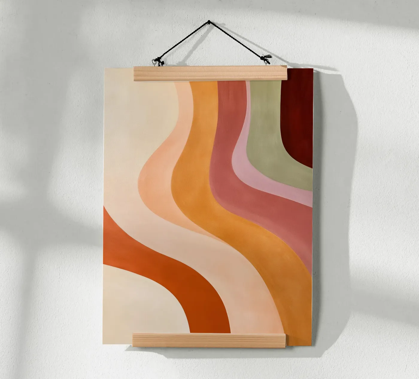 Warm Sunset Wavy Layers poster da Nadjaa