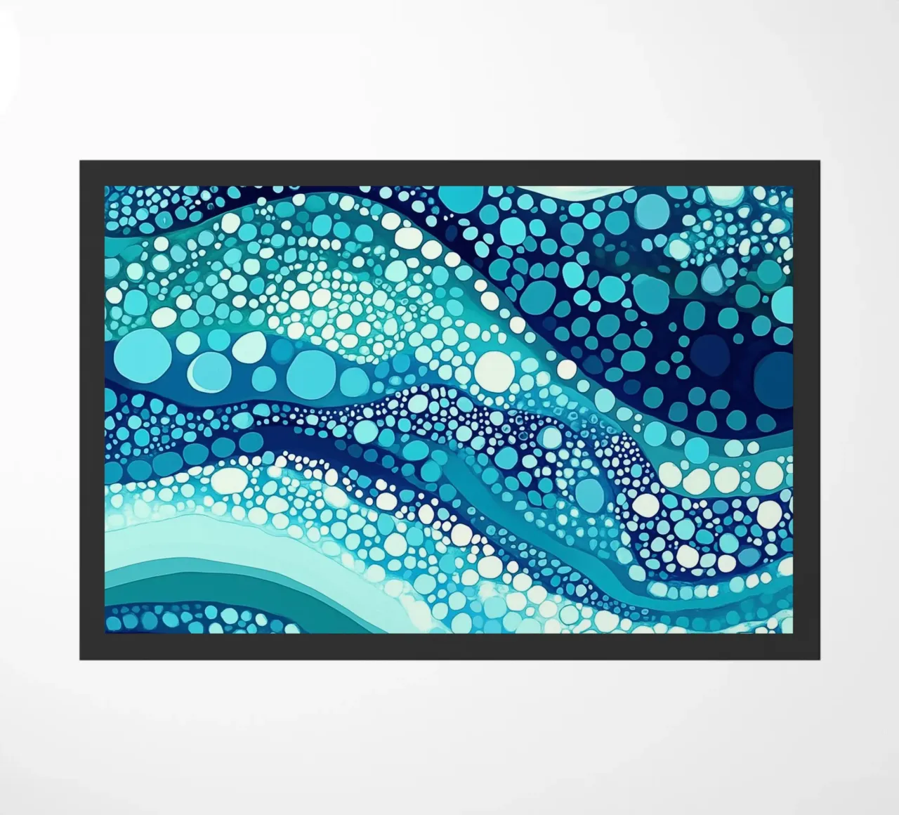 Polka Dot Ocean Waves Pattern doormat by Autofocus