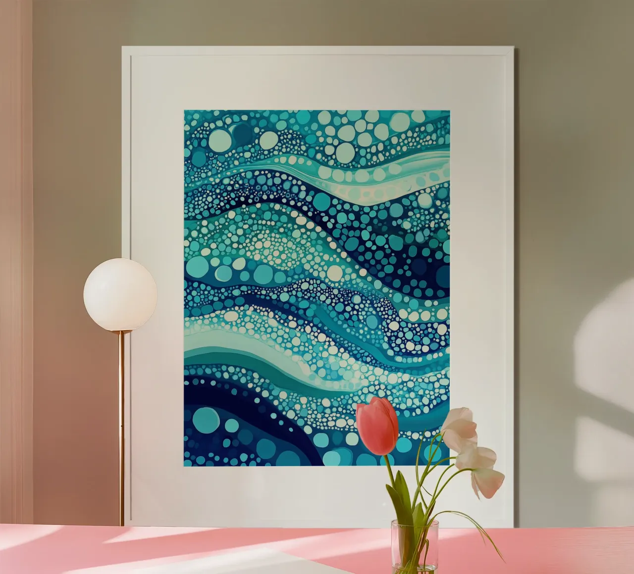 Polka Dot Ocean Waves Pattern poster by Autofocus