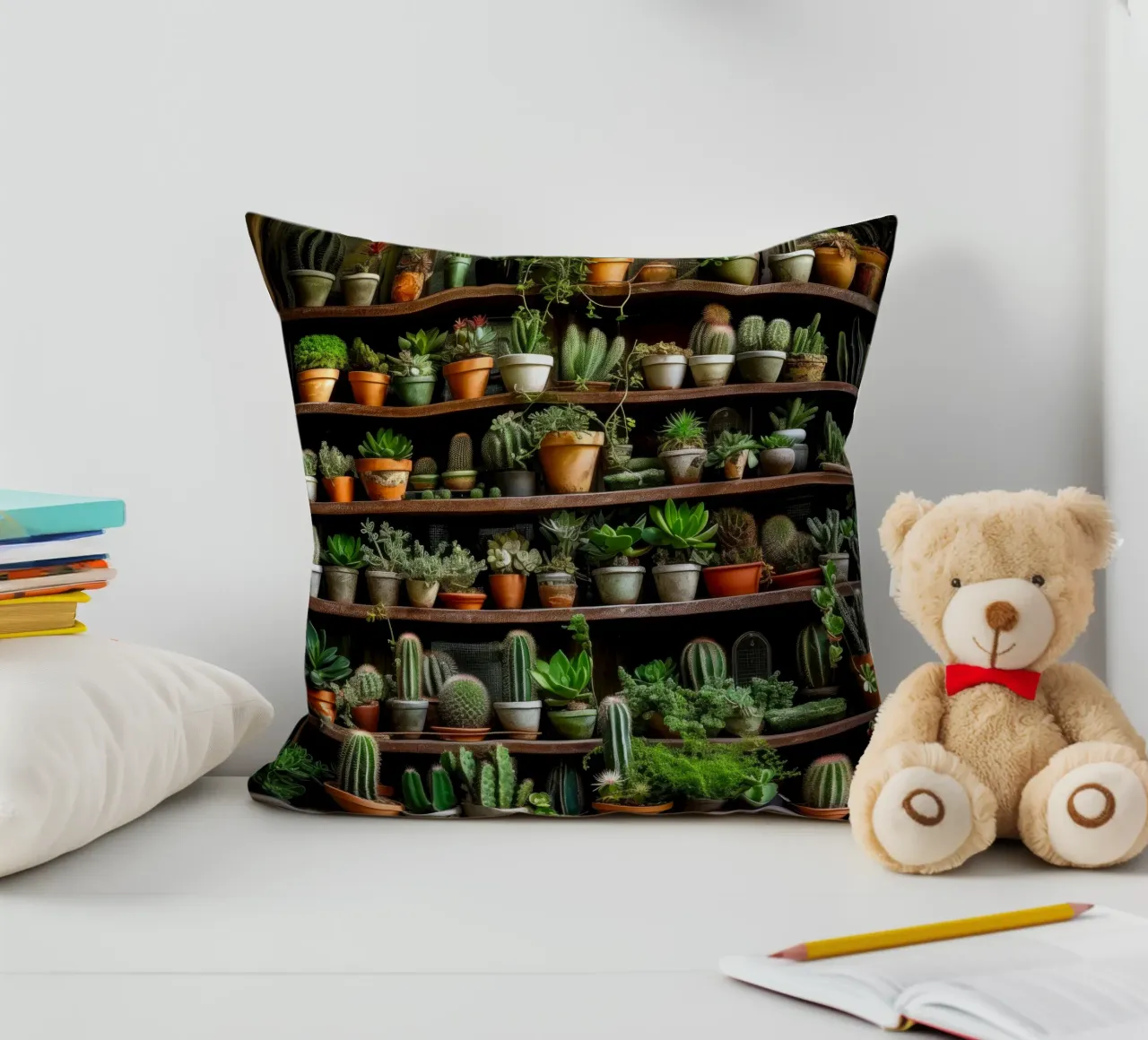 Succulente e cactus arte della natura cuscino da Justyna Jaszke JBJart