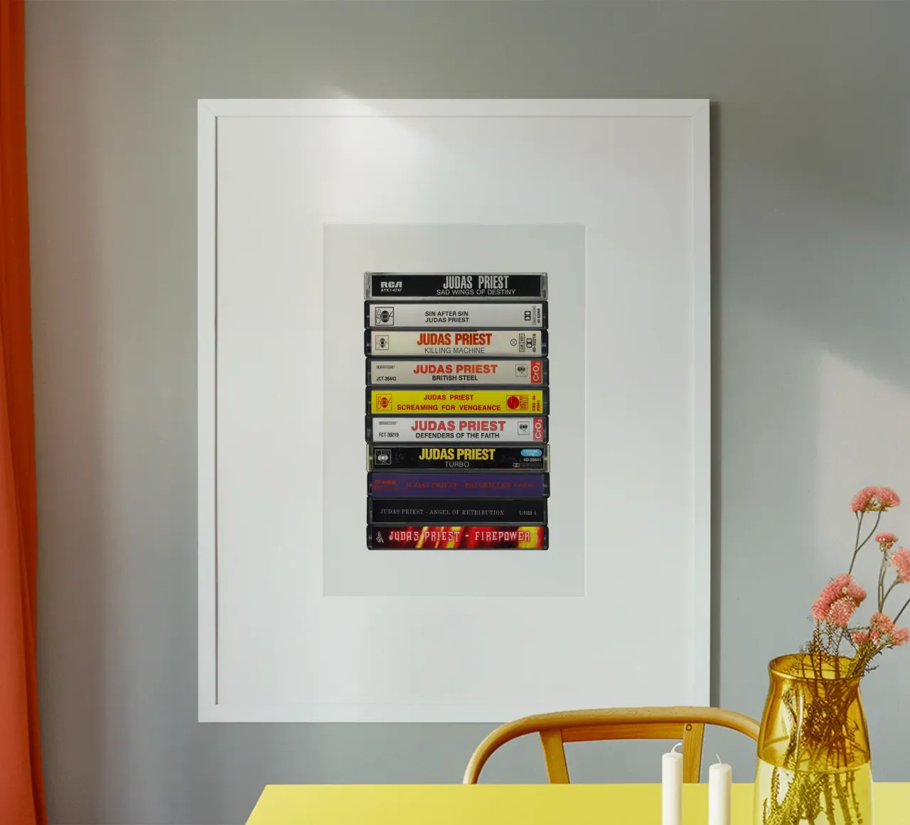 Judas Priest - Album raccolti - Stampa su cassetta poster con telaio in alluminio da MrMustardPrints