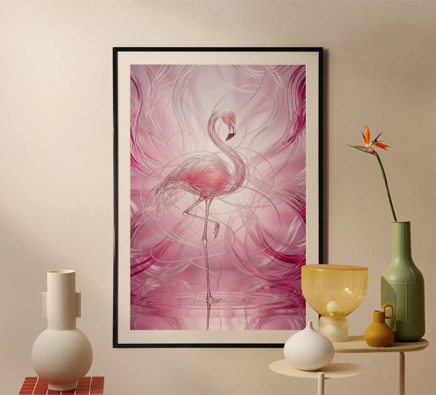 Flamingo Dance poster by Donal Dastinnett12
