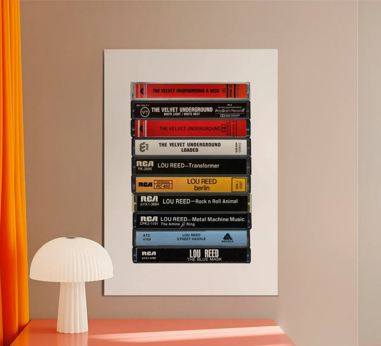 Lou Reed - Stampa degli album raccolti - Poster su cassetta poster con telaio in plastica da MrMustardPrints