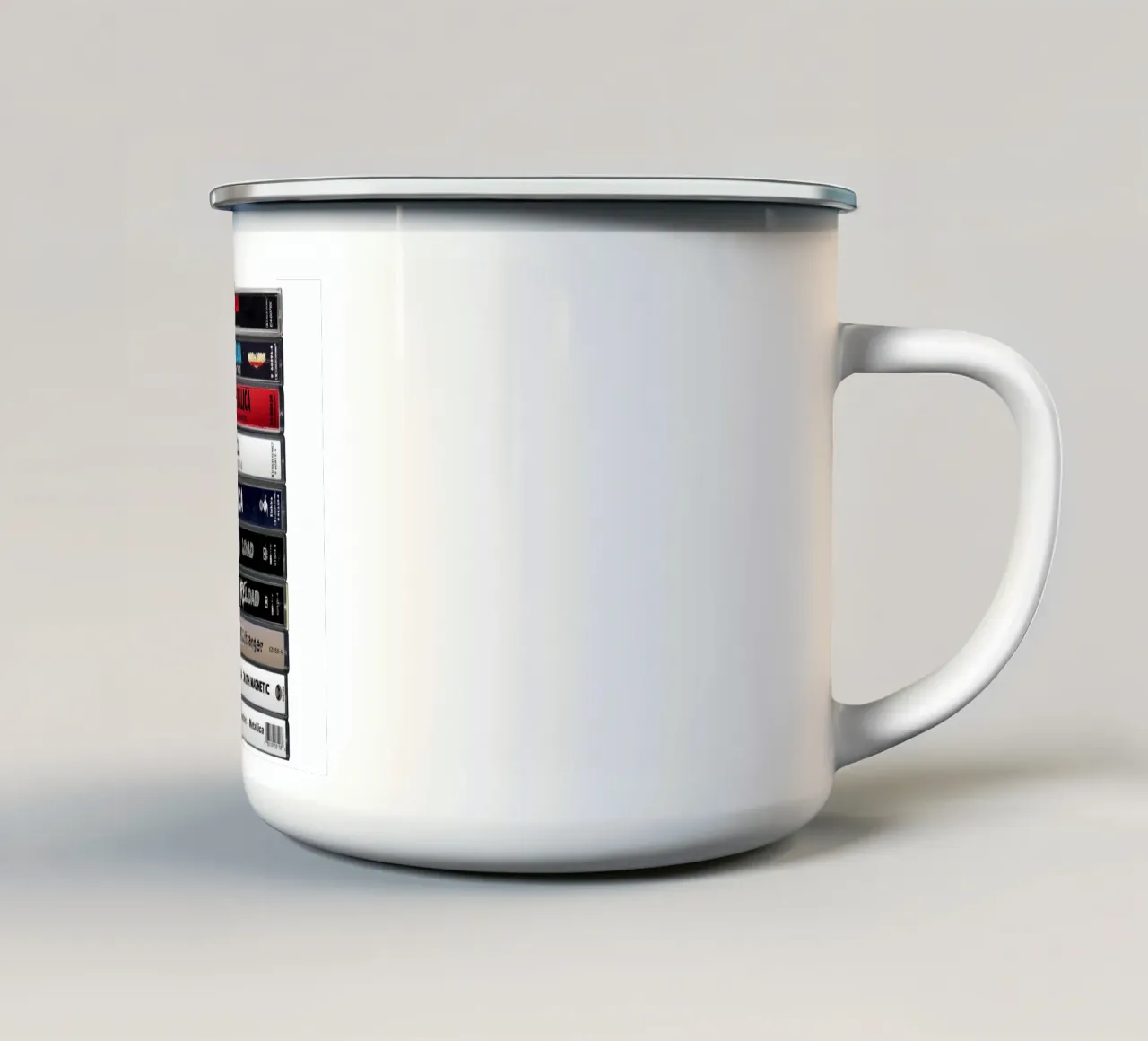 Metallica Albums - Cassette Print tazza in smalto da MrMustardPrints