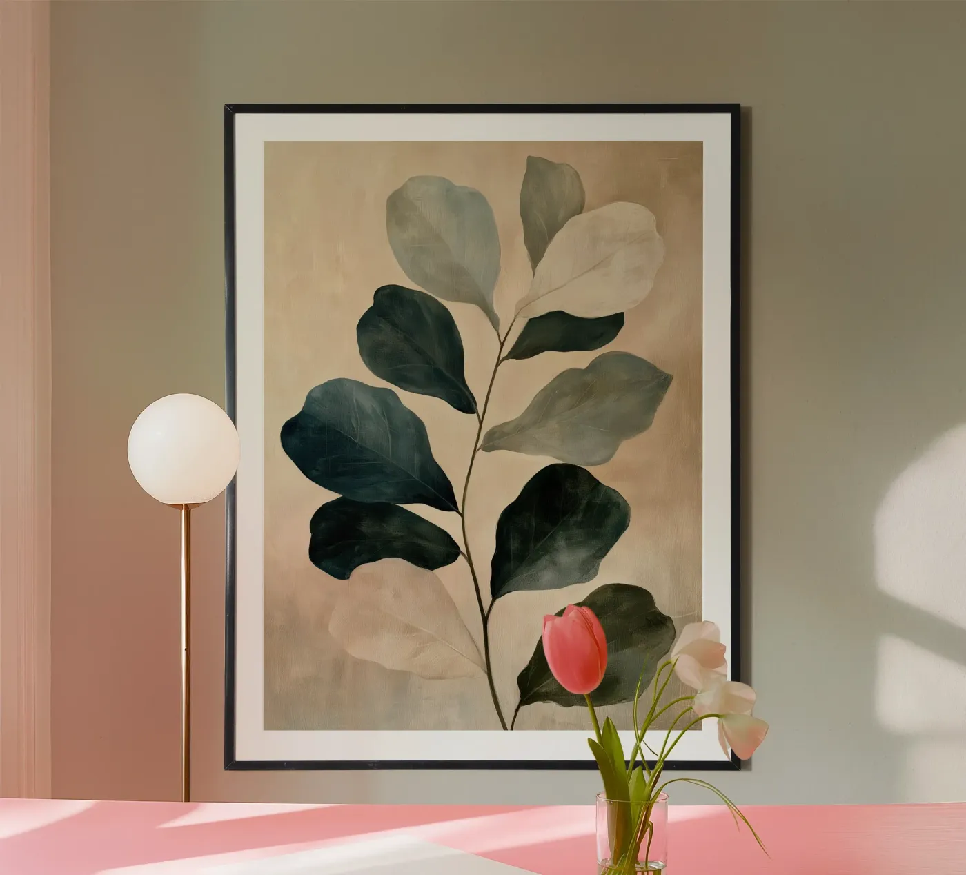 Minimal Eucalyptus Leaf Study poster by Verse