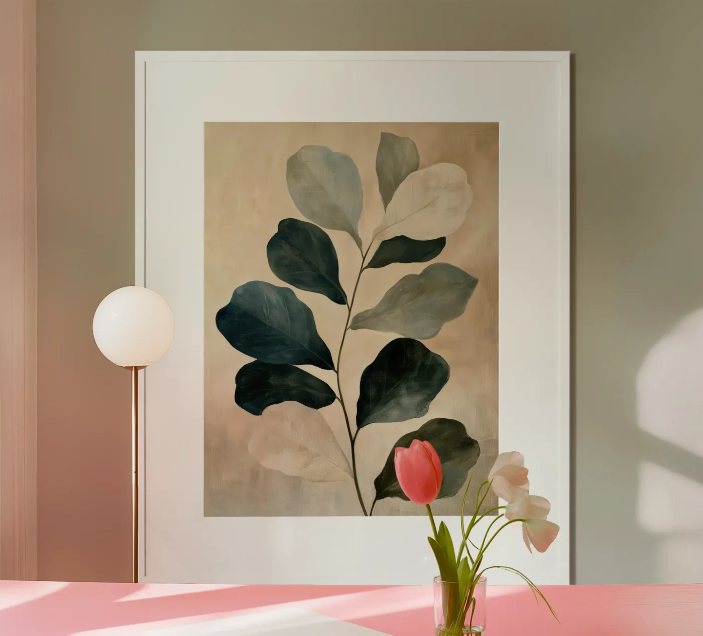 Minimal Eucalyptus Leaf Study poster by Verse