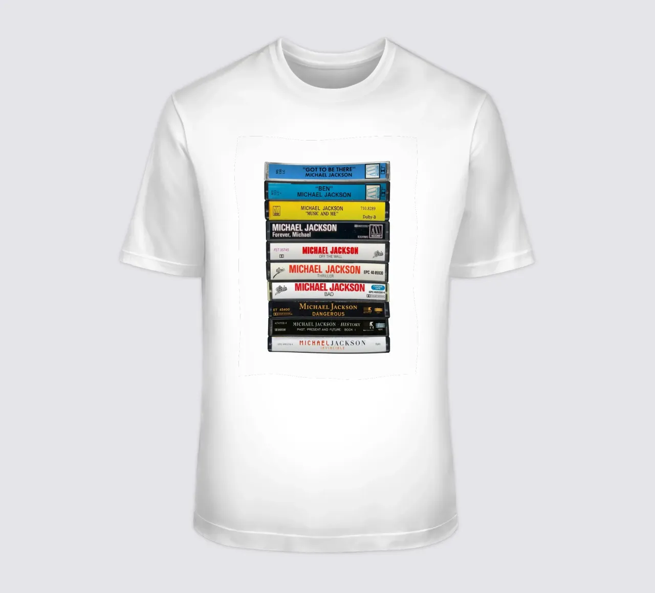 Michael Jackson - Album raccolti - Stampa su cassetta t-shirt da MrMustardPrints