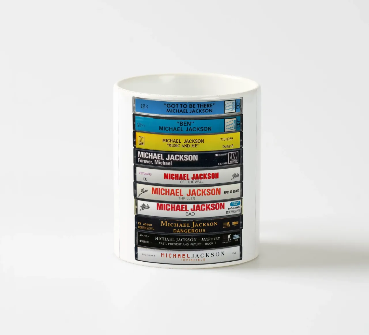 Michael Jackson - Album raccolti - Stampa su cassetta tazza in ceramica da MrMustardPrints