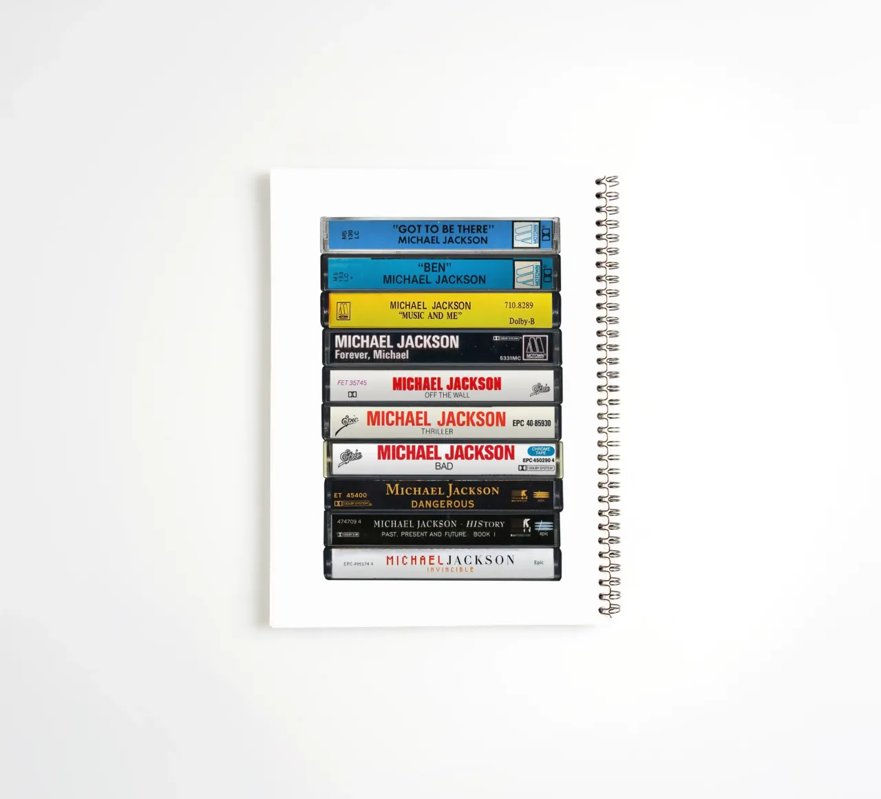 Michael Jackson - Collected Albums - Cassette Print spiral notebook by MrMustardPrints