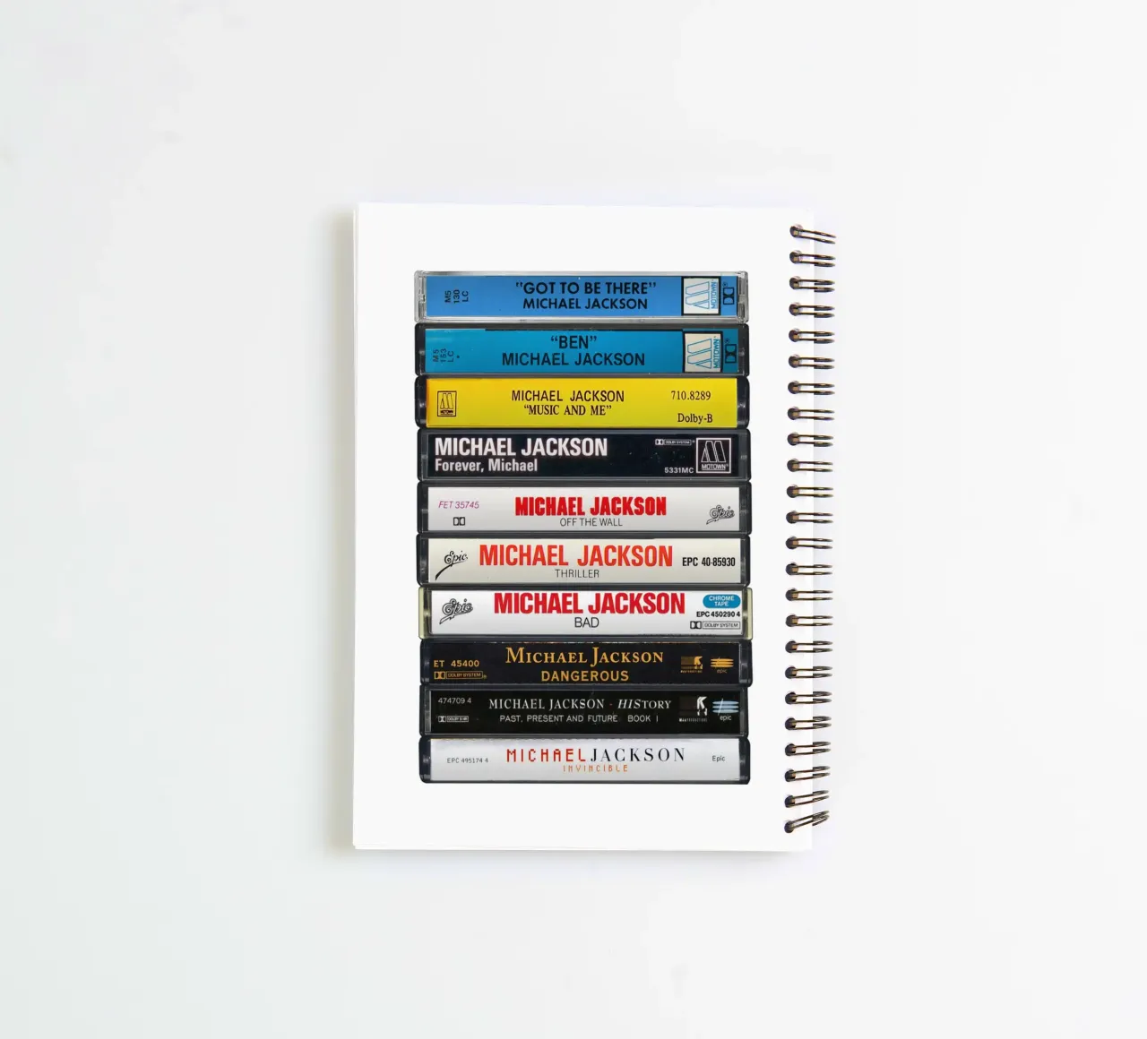 Michael Jackson - Collected Albums - Cassette Print spiral notebook by MrMustardPrints