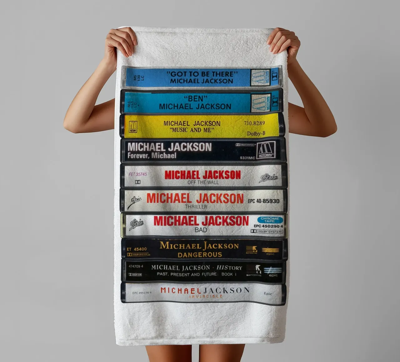 Michael Jackson - Collected Albums - Cassette Print towel by MrMustardPrints