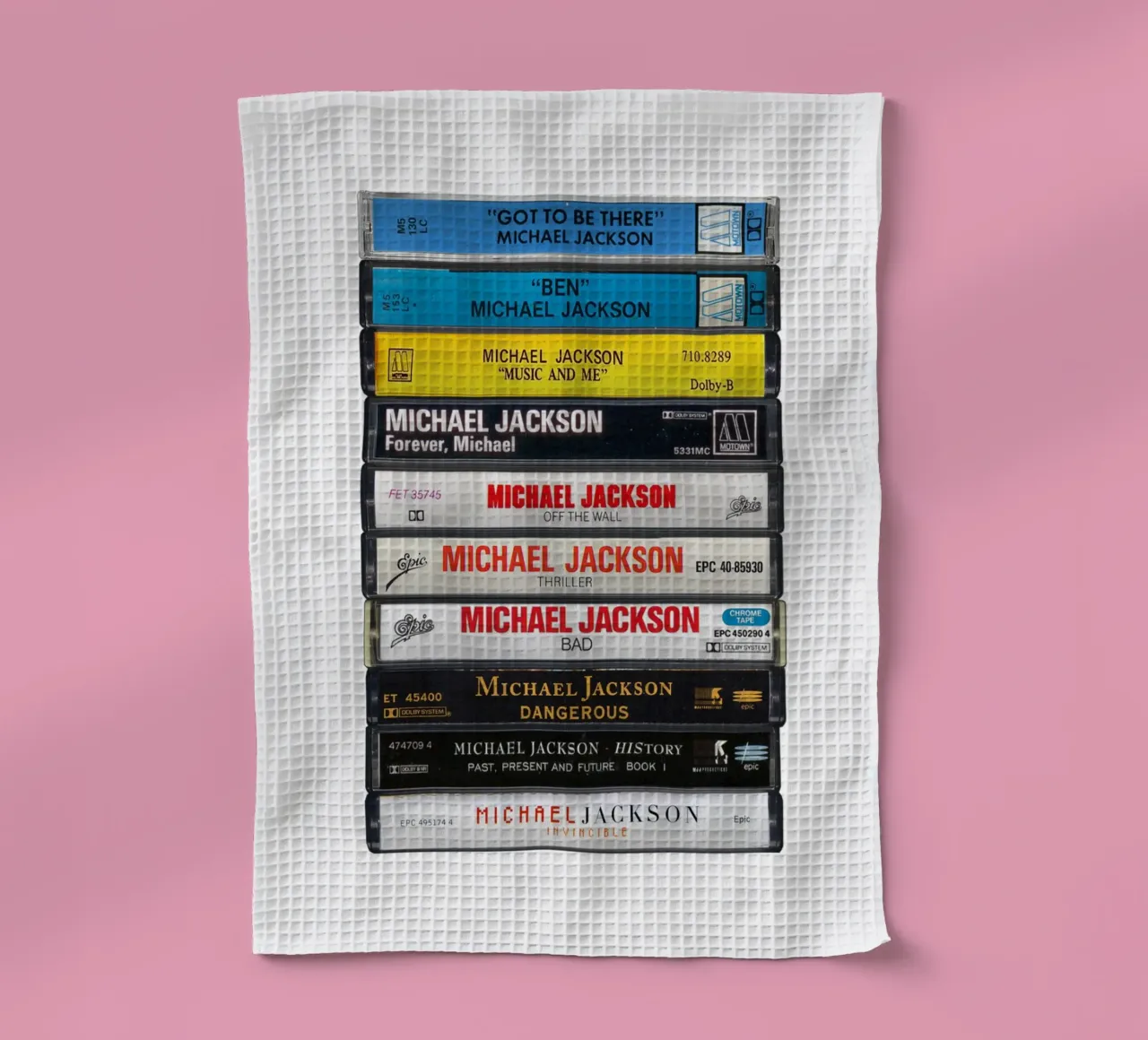 Michael Jackson - Collected Albums - Cassette imprimée torchon de MrMustardPrints
