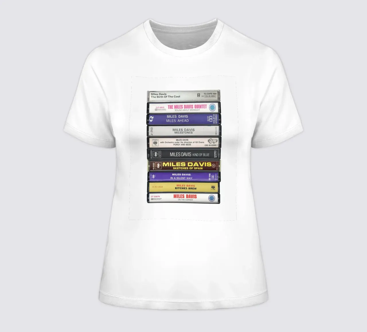 Miles Davis - Collected Albums - Cassette Print t-shirt ajusté pour femmes de MrMustardPrints
