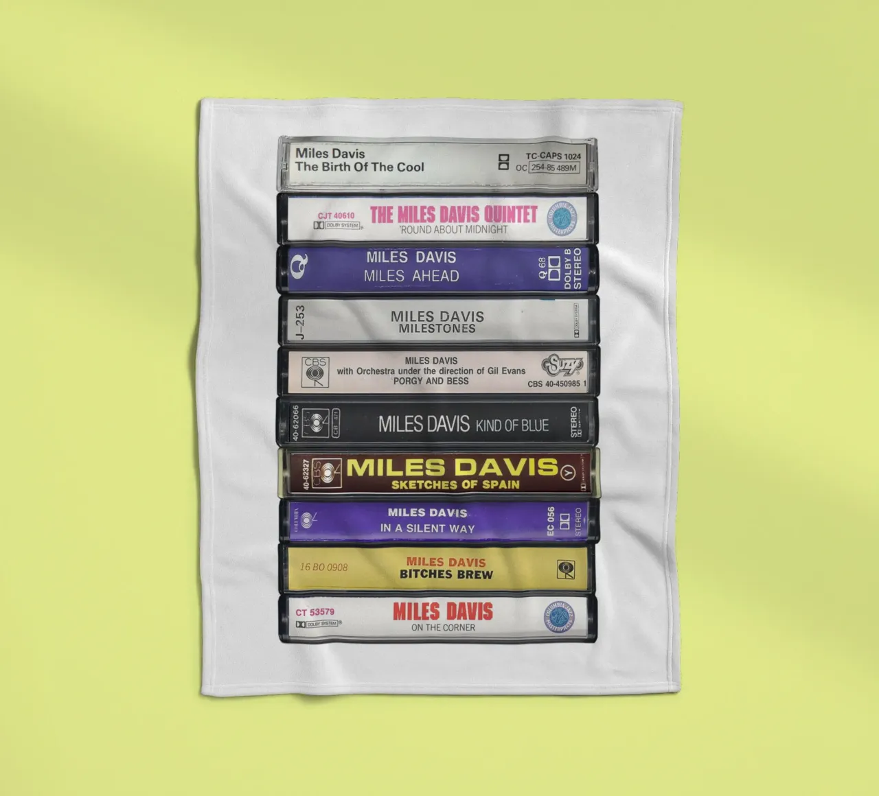 Miles Davis - Album raccolti - Stampa su cassetta coperta in pile da MrMustardPrints