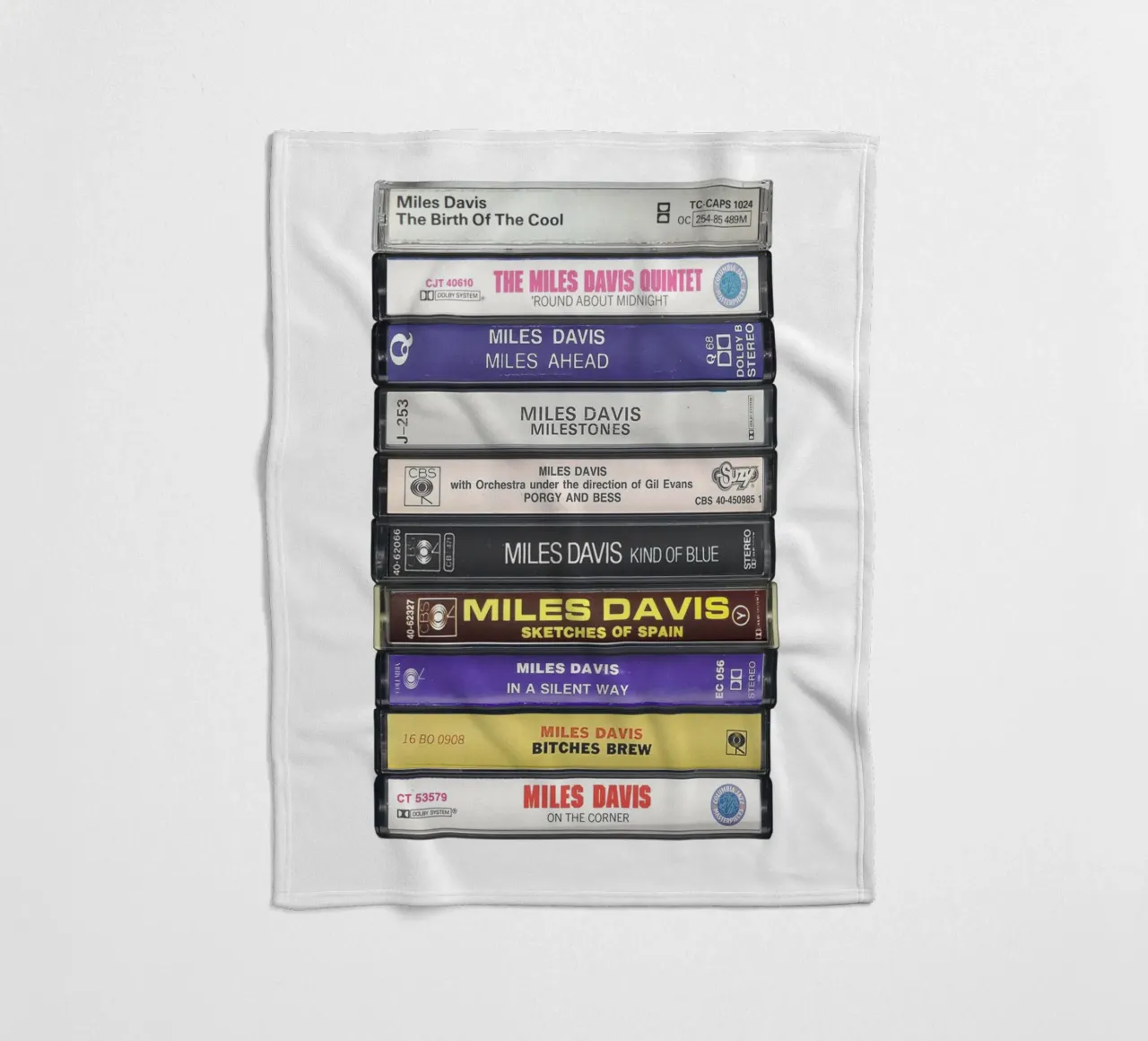 Miles Davis - Album raccolti - Stampa su cassetta coperta in pile da MrMustardPrints