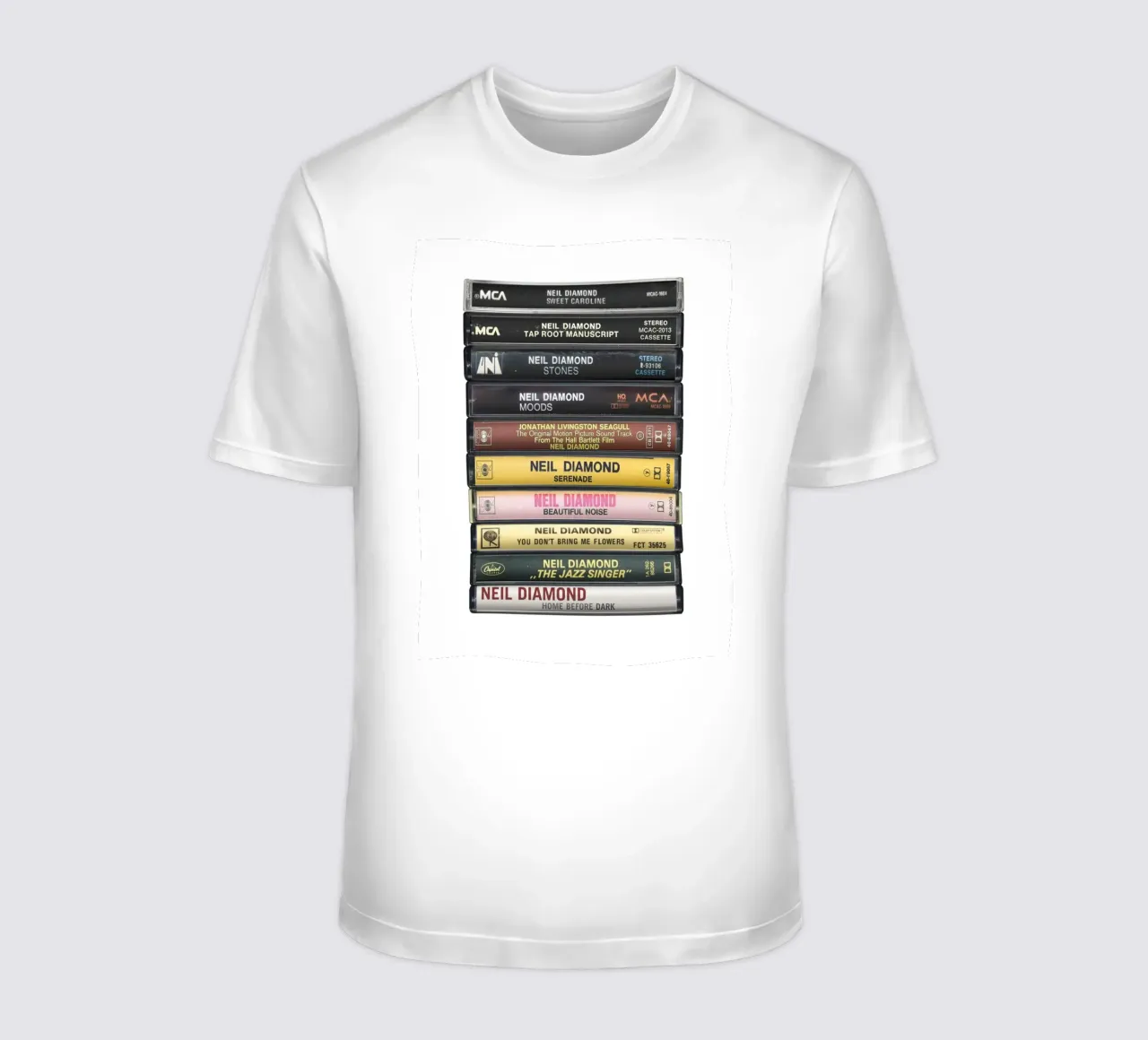 Neil Diamond - Album raccolti - Stampa su cassetta t-shirt da MrMustardPrints