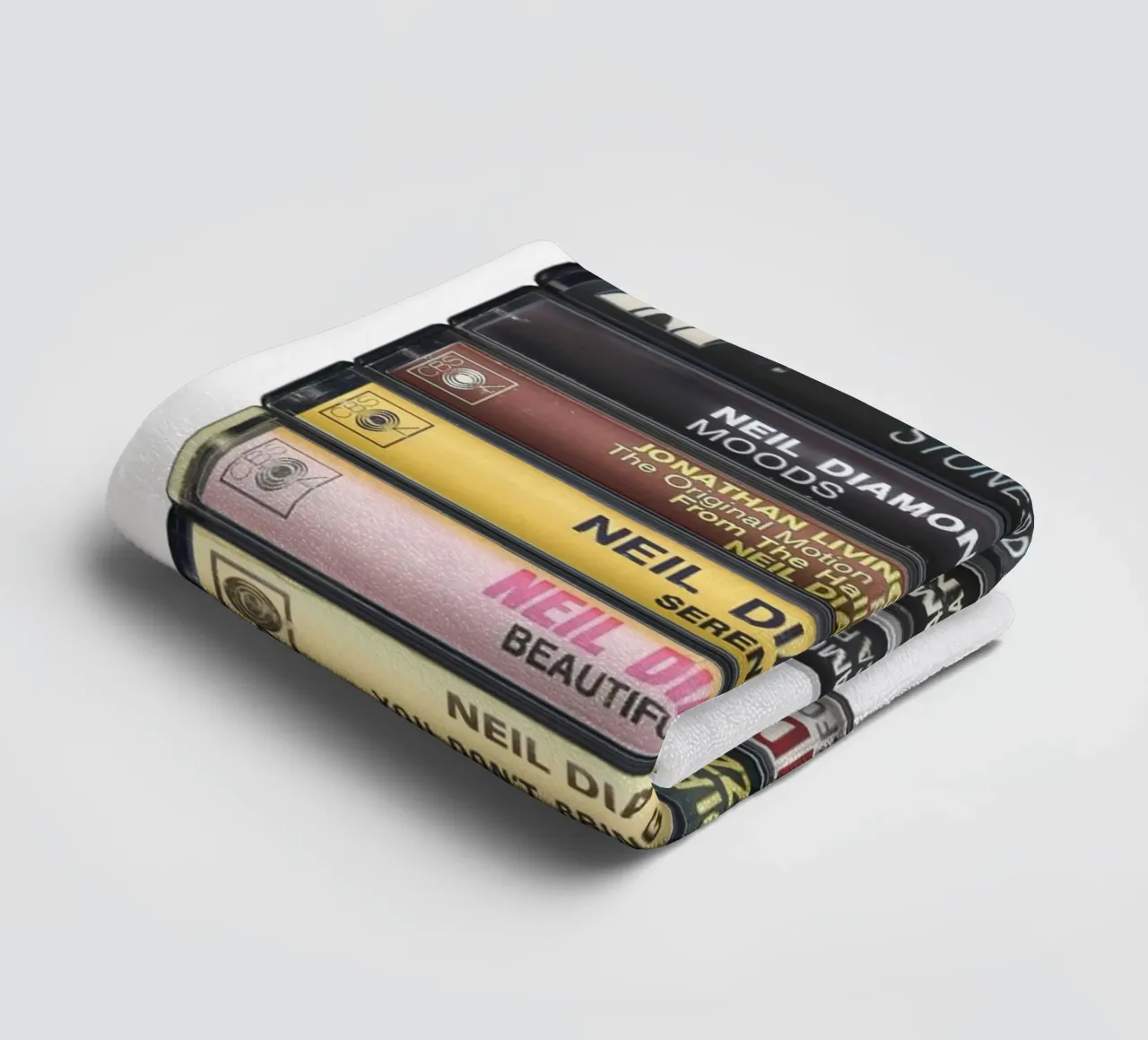 Neil Diamond - Collected Albums - Cassette Print towel by MrMustardPrints