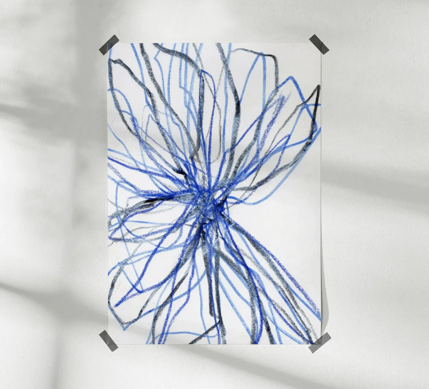 Blue Flower poster da Abstrakte Malerei