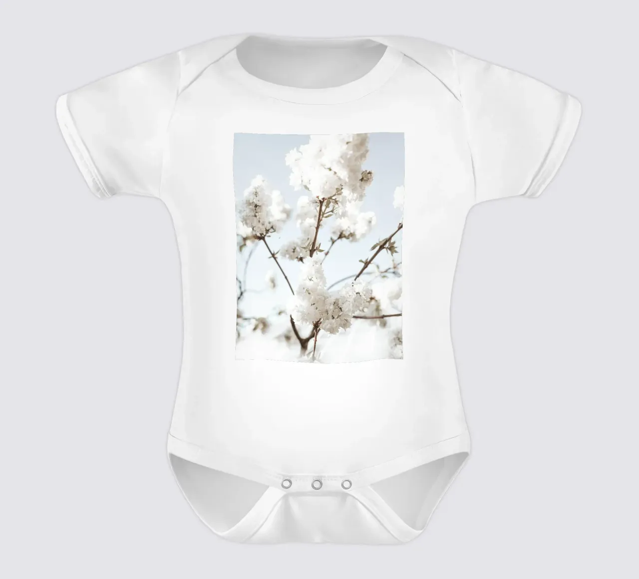 Design élégant de fleurs blanches - souffle de printemps body bébé de Whole©