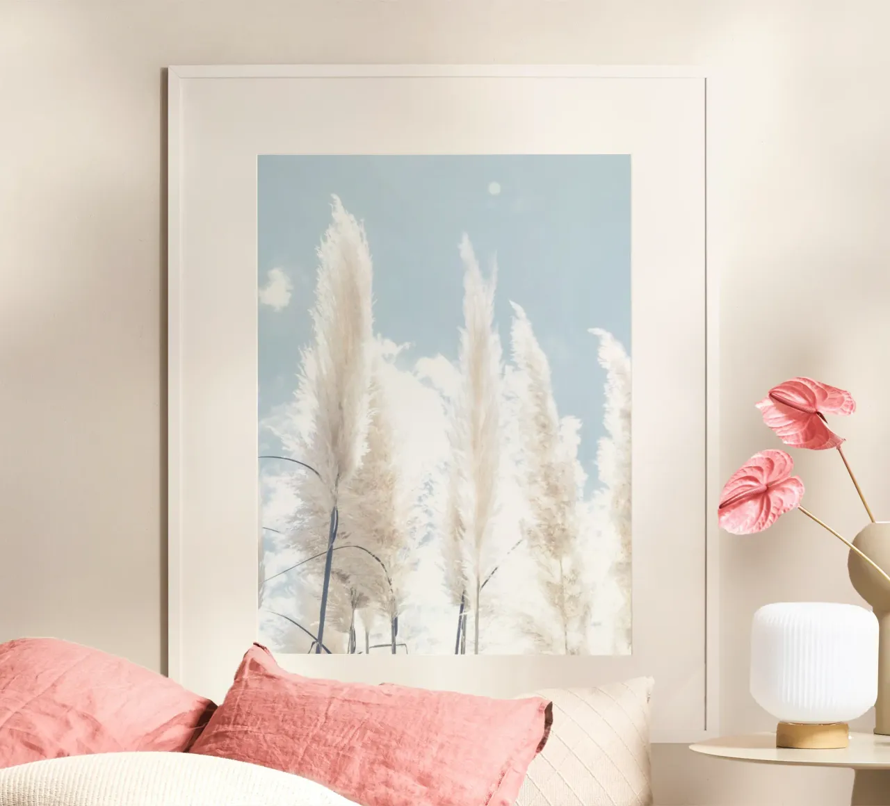 Delicaat pampagras - natuurlijk ontwerp in boho-stijl poster van Whole©