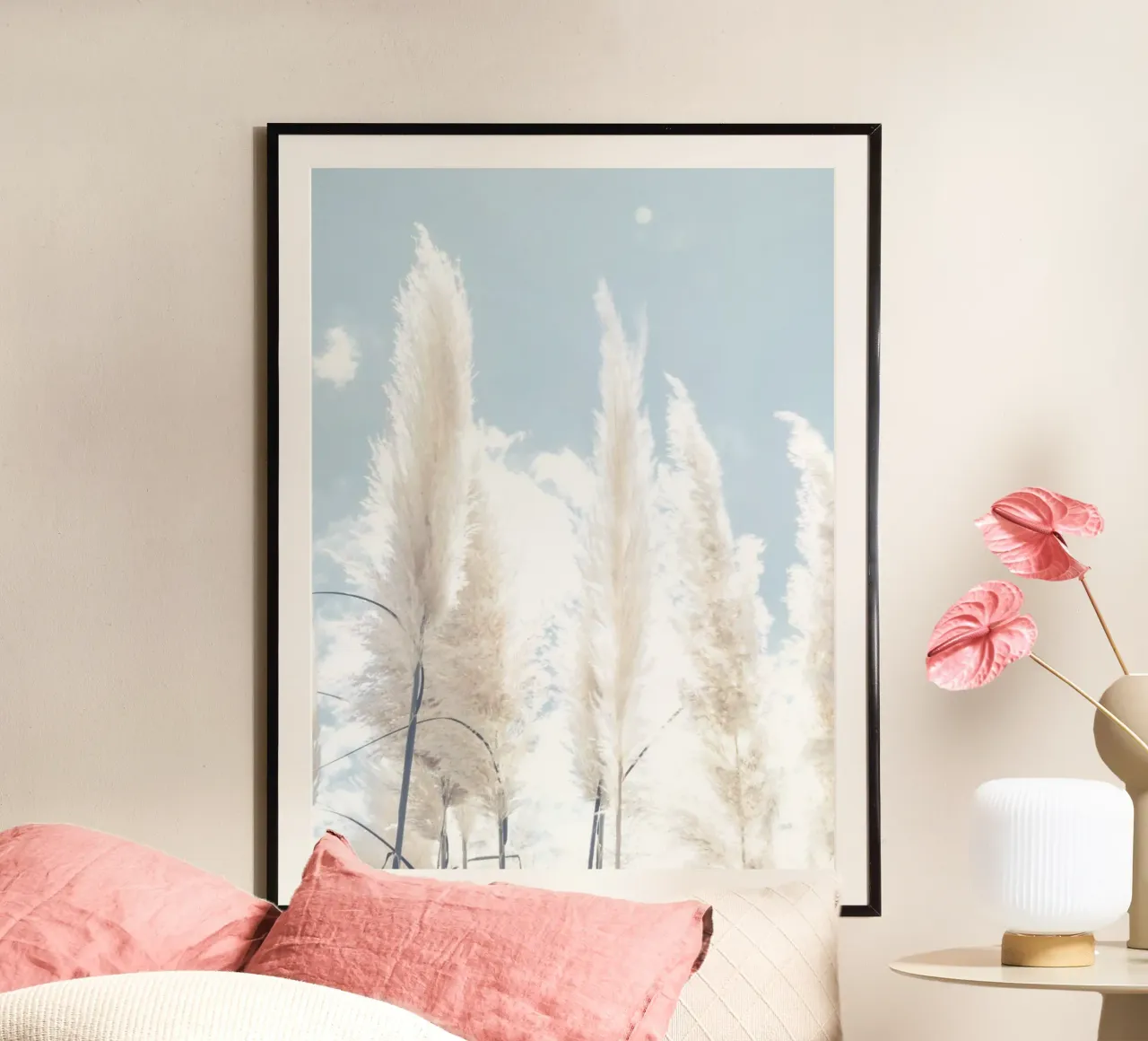 Delicaat pampagras - natuurlijk ontwerp in boho-stijl poster van Whole©