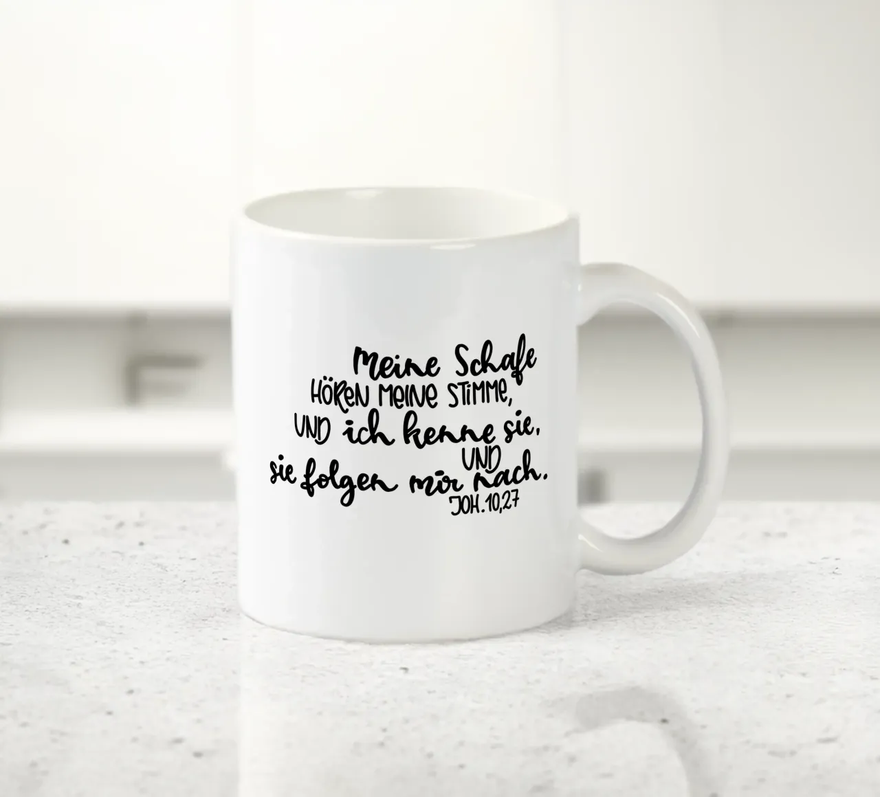 Bibelvers Johannes 10,27 Keramik Tasse von Letters of Love