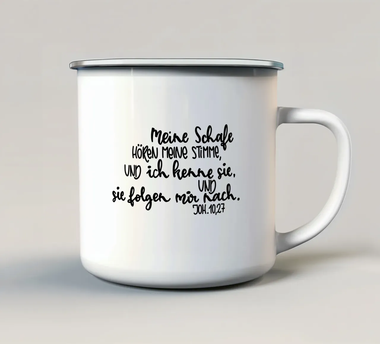Bibelvers Johannes 10,27 tazza in smalto da Letters of Love